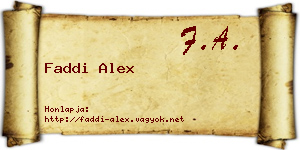 Faddi Alex névjegykártya