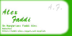 alex faddi business card